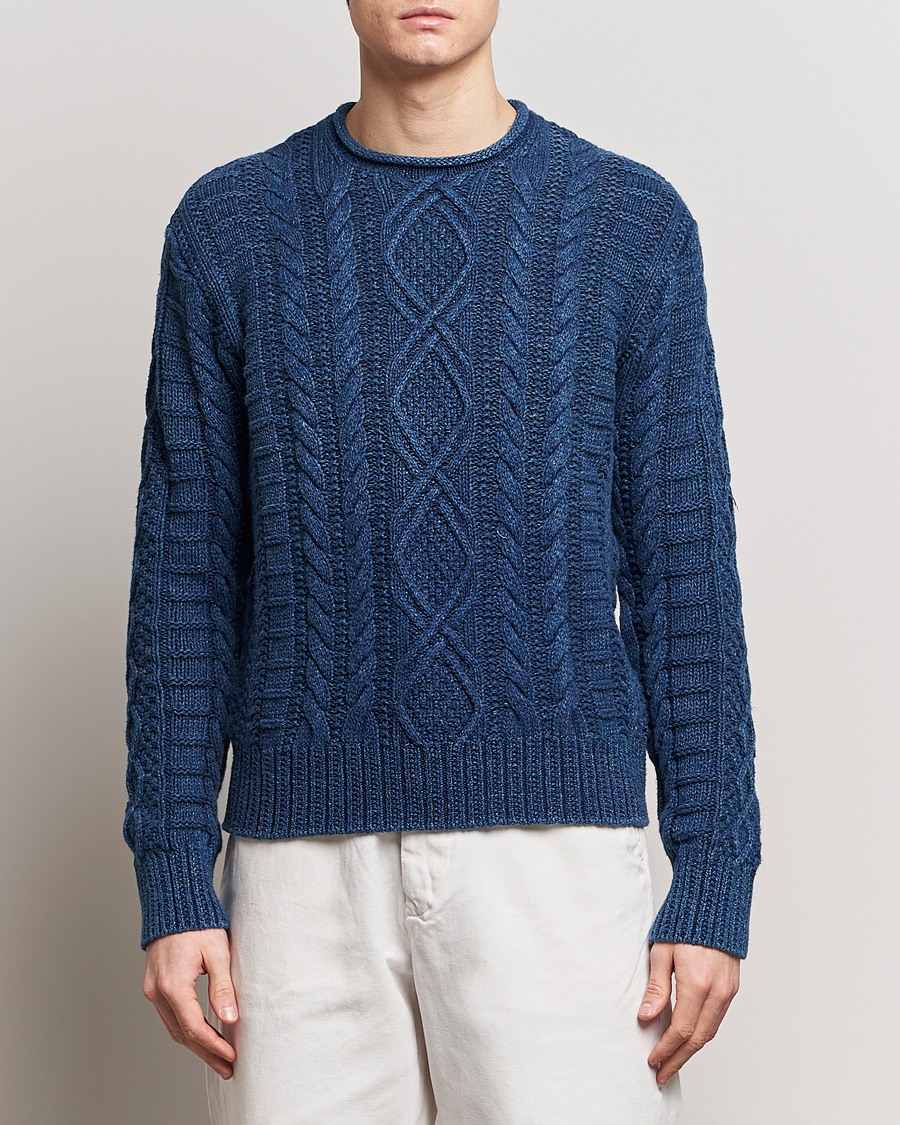 Herre | Udsalg | Polo Ralph Lauren | Cotton Fisherman Sweater Indigo