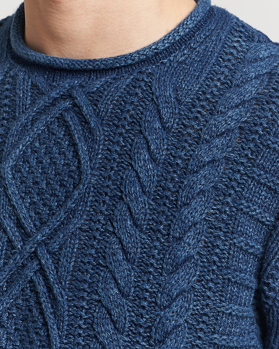 Herre | Trøjer | Polo Ralph Lauren | Cotton Fisherman Sweater Indigo