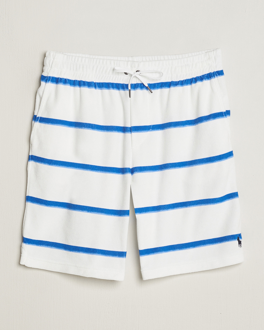 Herre | Shorts | Polo Ralph Lauren | Cotton Terry Striped Drawstring Shorts Blue/White
