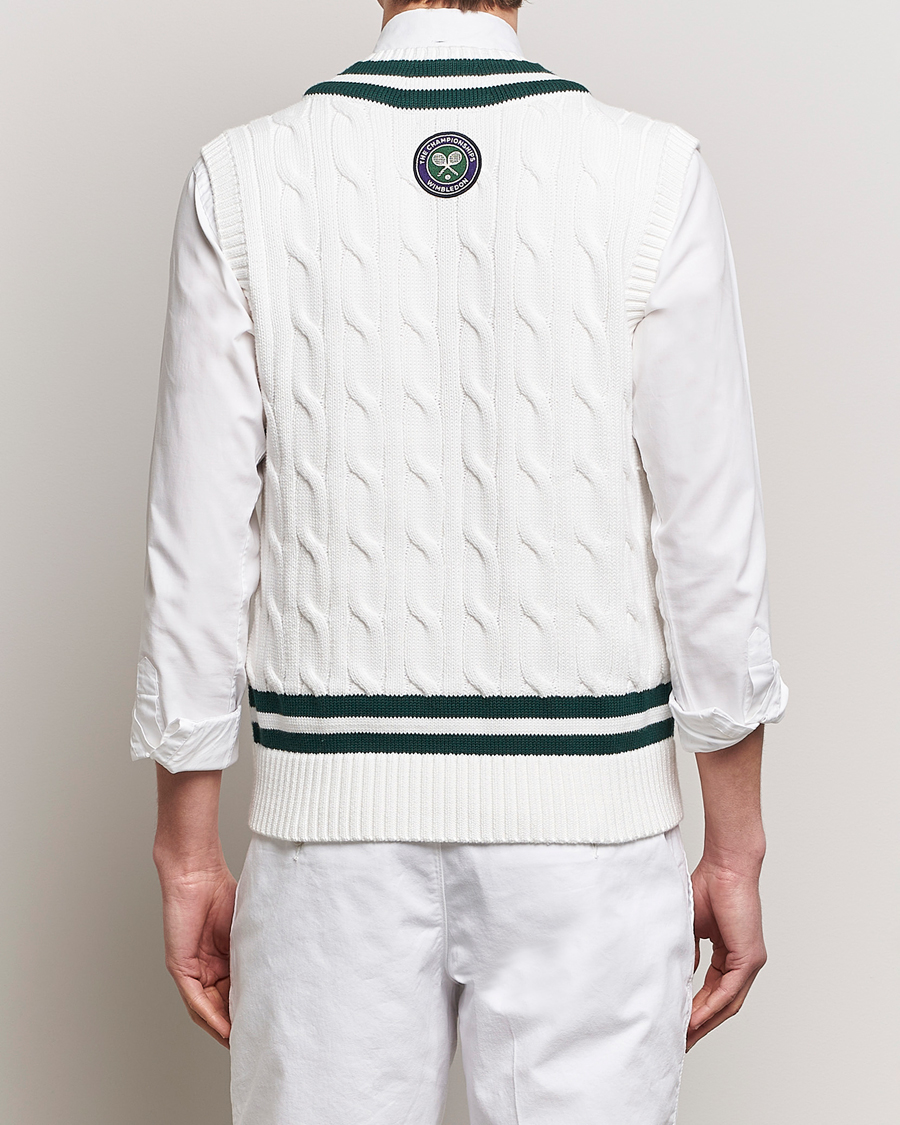 Herre | Trøjer | Polo Ralph Lauren | Wimbledon Cricket Vest White/Moss Agate