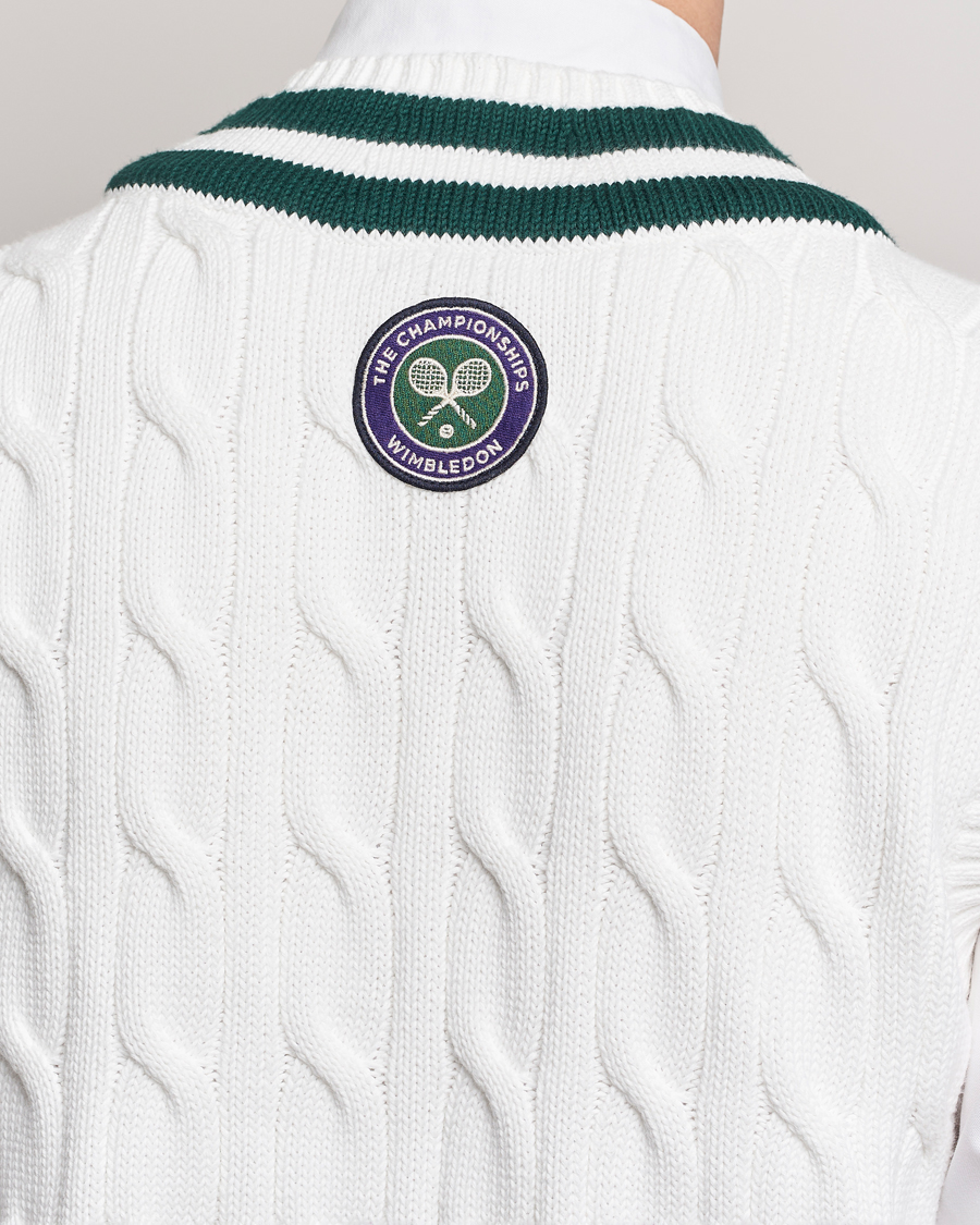 Herre | Trøjer | Polo Ralph Lauren | Wimbledon Cricket Vest White/Moss Agate