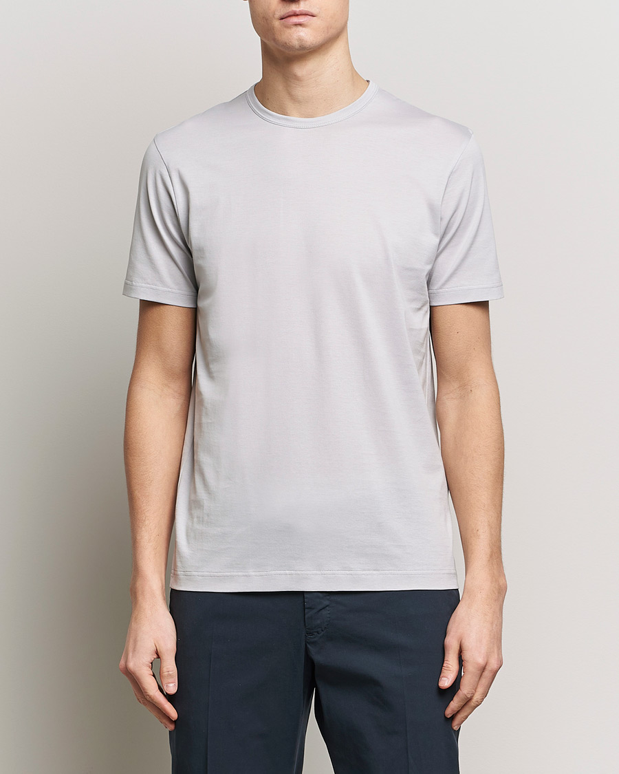 Herr |  | Sunspel | Crew Neck Cotton Tee Smoke