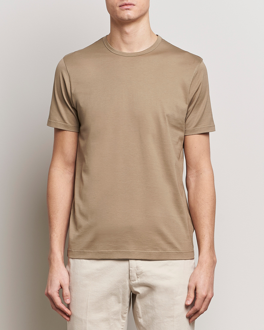 Herre | Afdelinger | Sunspel | Crew Neck Cotton Tee Dark Stone