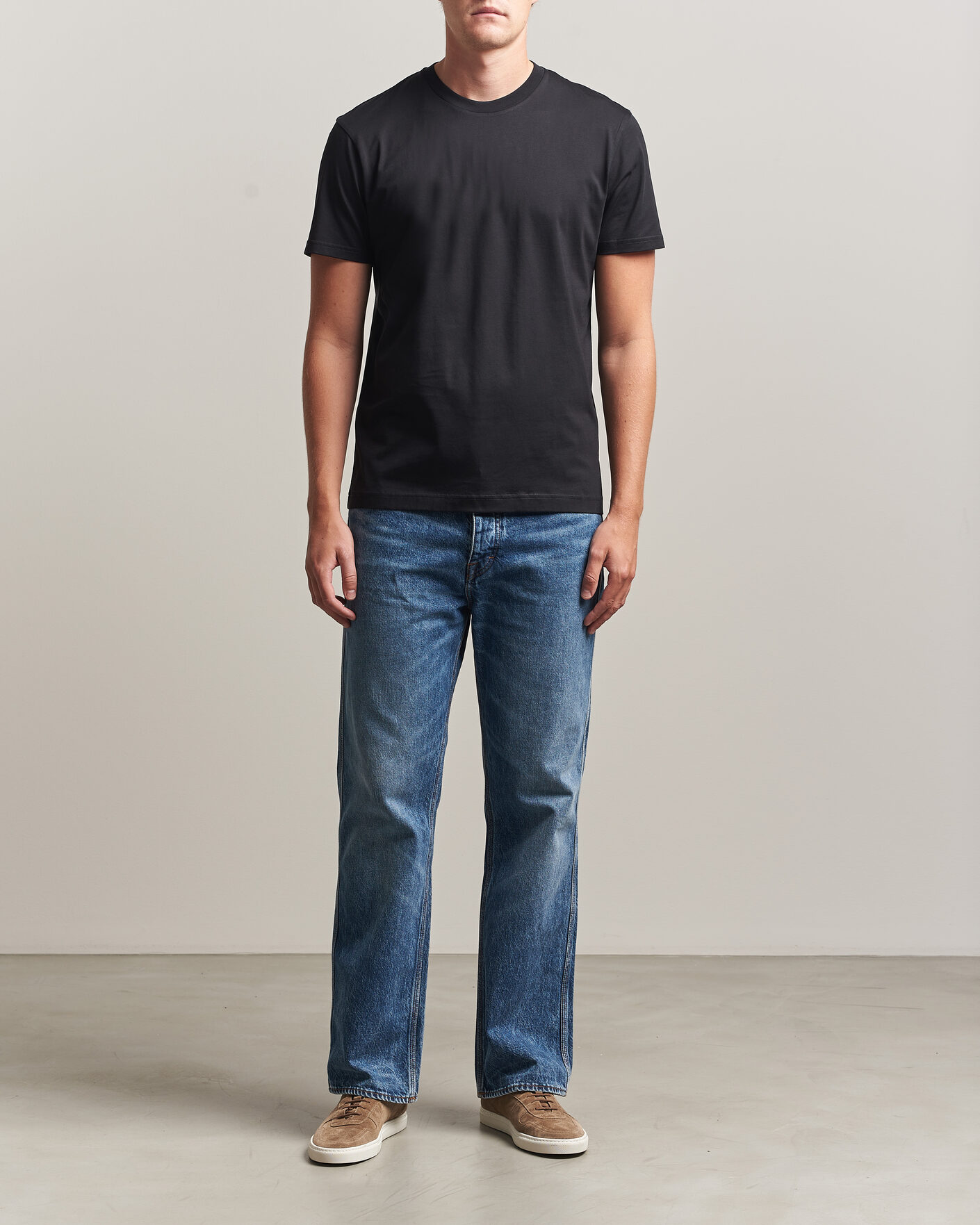 Herre | T-Shirts | Sunspel | Riviera Midweight T-Shirt Black