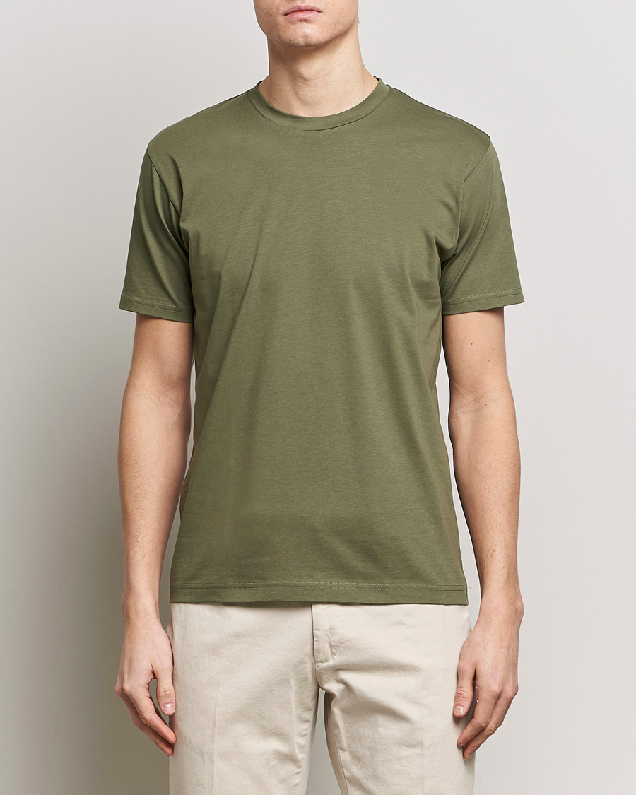 Herre | Kortærmede t-shirts | Sunspel | Riviera Midweight Tee Khaki