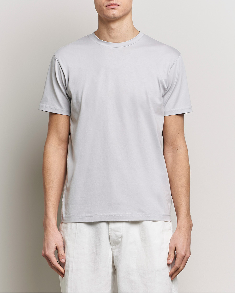 Herre | Kortærmede t-shirts | Sunspel | Riviera Midweight Tee Smoke