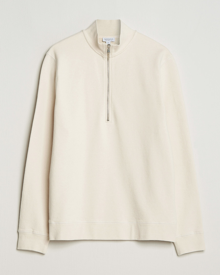 Herre |  | Sunspel | Loopback Half Zip Sweatshirt Undyed