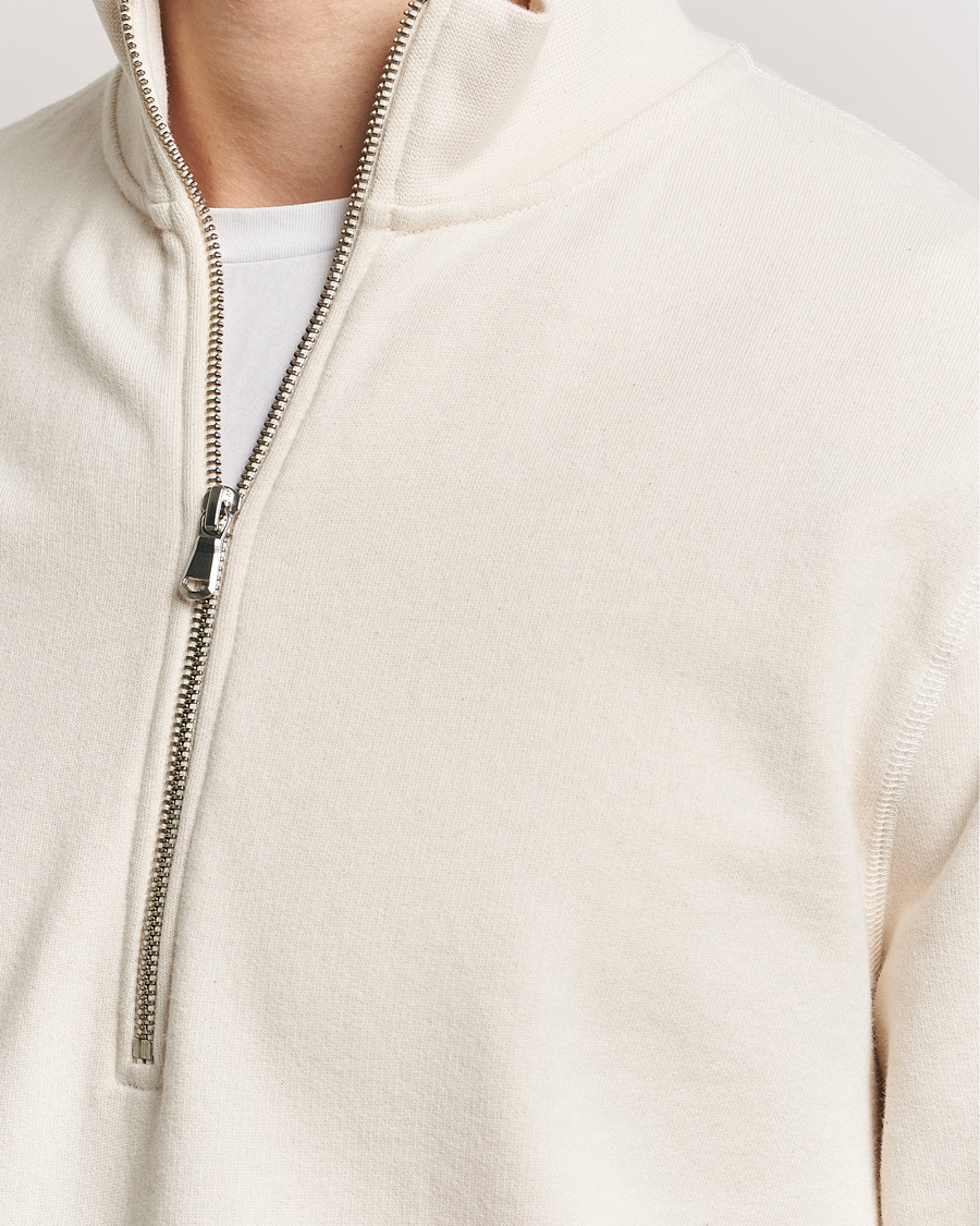 Herre | Trøjer | Sunspel | Loopback Half Zip Sweatshirt Undyed