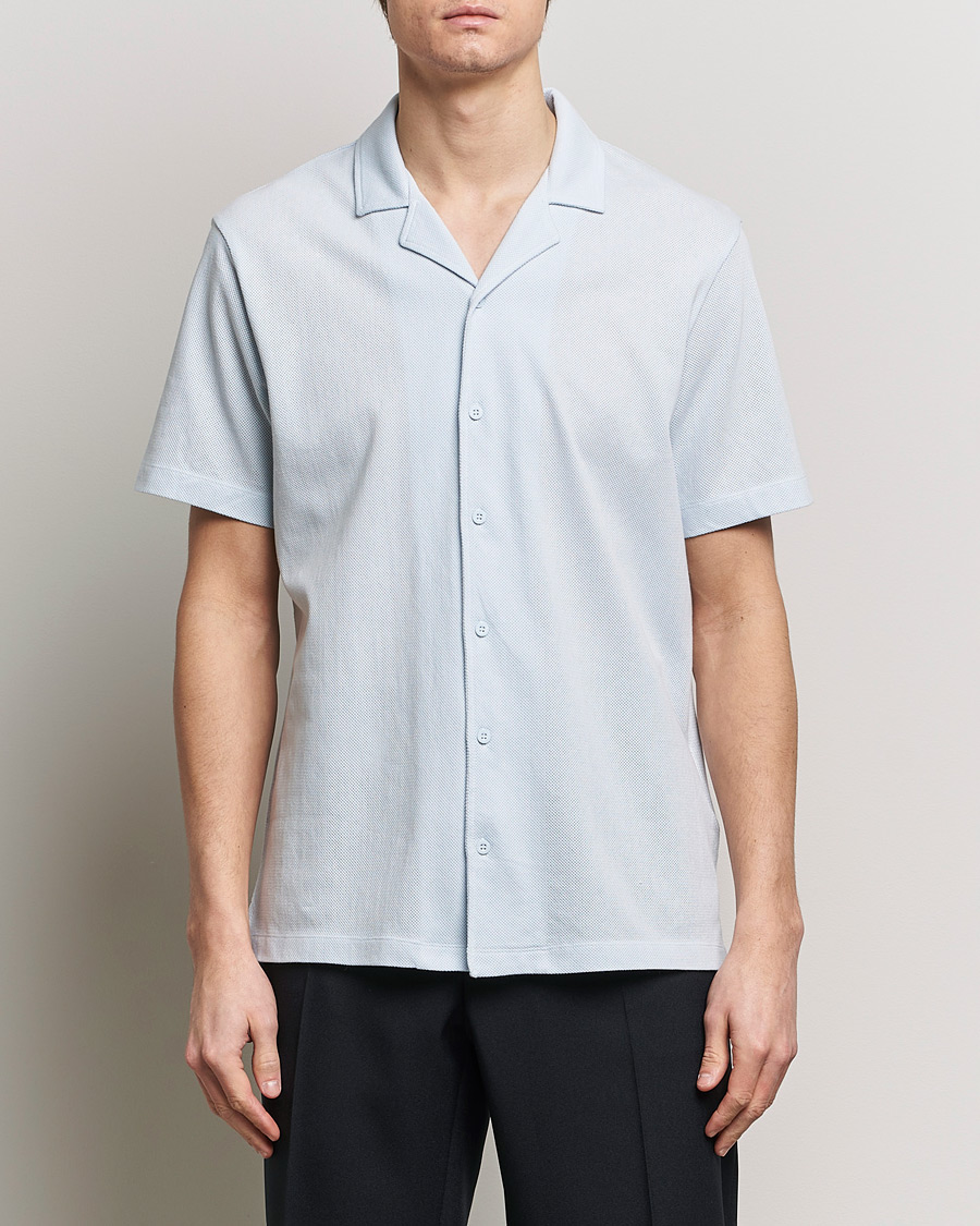 Herre | Kortærmede skjorter | Sunspel | Riviera Resort Shirt Light Blue