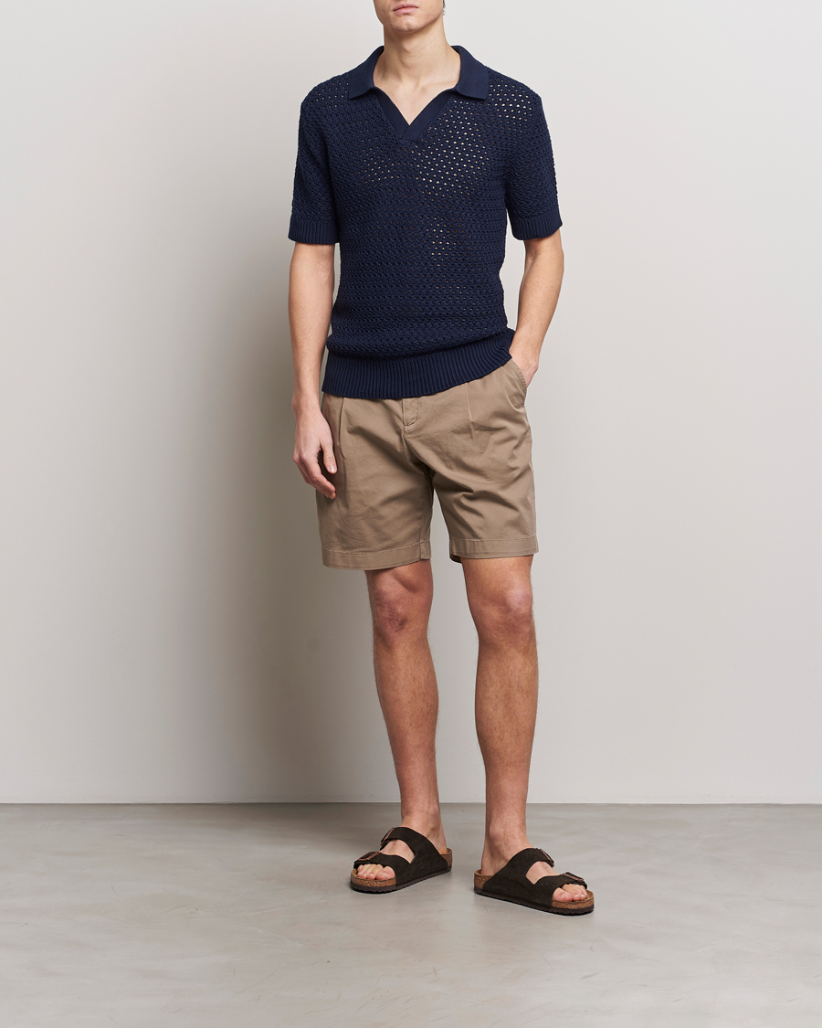 Herre | Trøjer | Sunspel | Chunky Knit Polo Navy