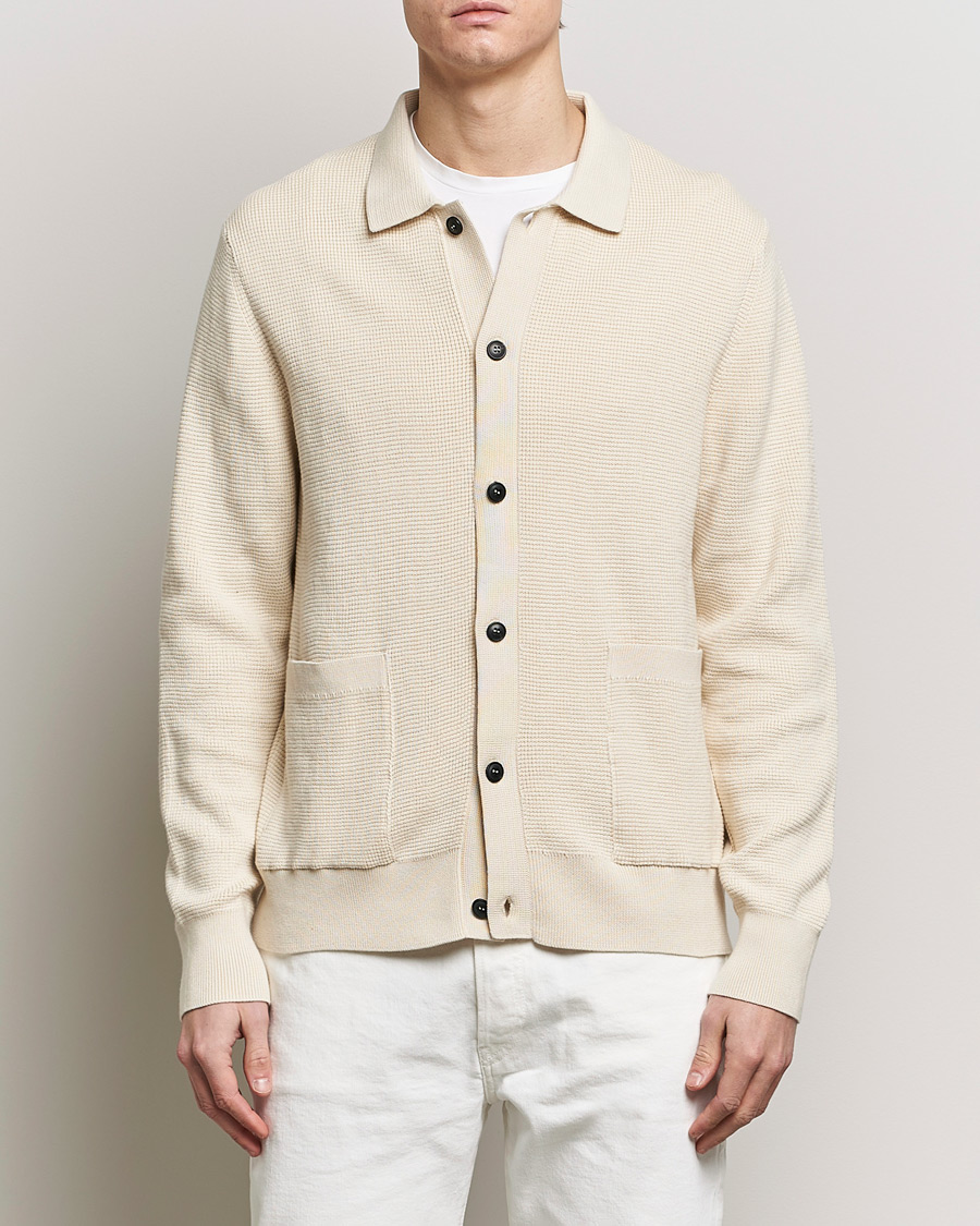 Herre | Udsalg | Sunspel | Waffle Stitch Jacket Ecru