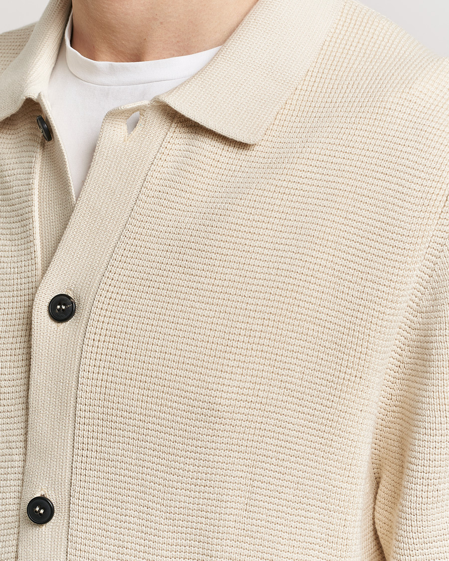 Herre | Trøjer | Sunspel | Waffle Stitch Jacket Ecru