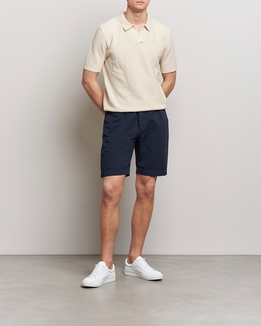 Herre | Shorts | Sunspel | Cotton/Linen Drawstring Shorts Navy