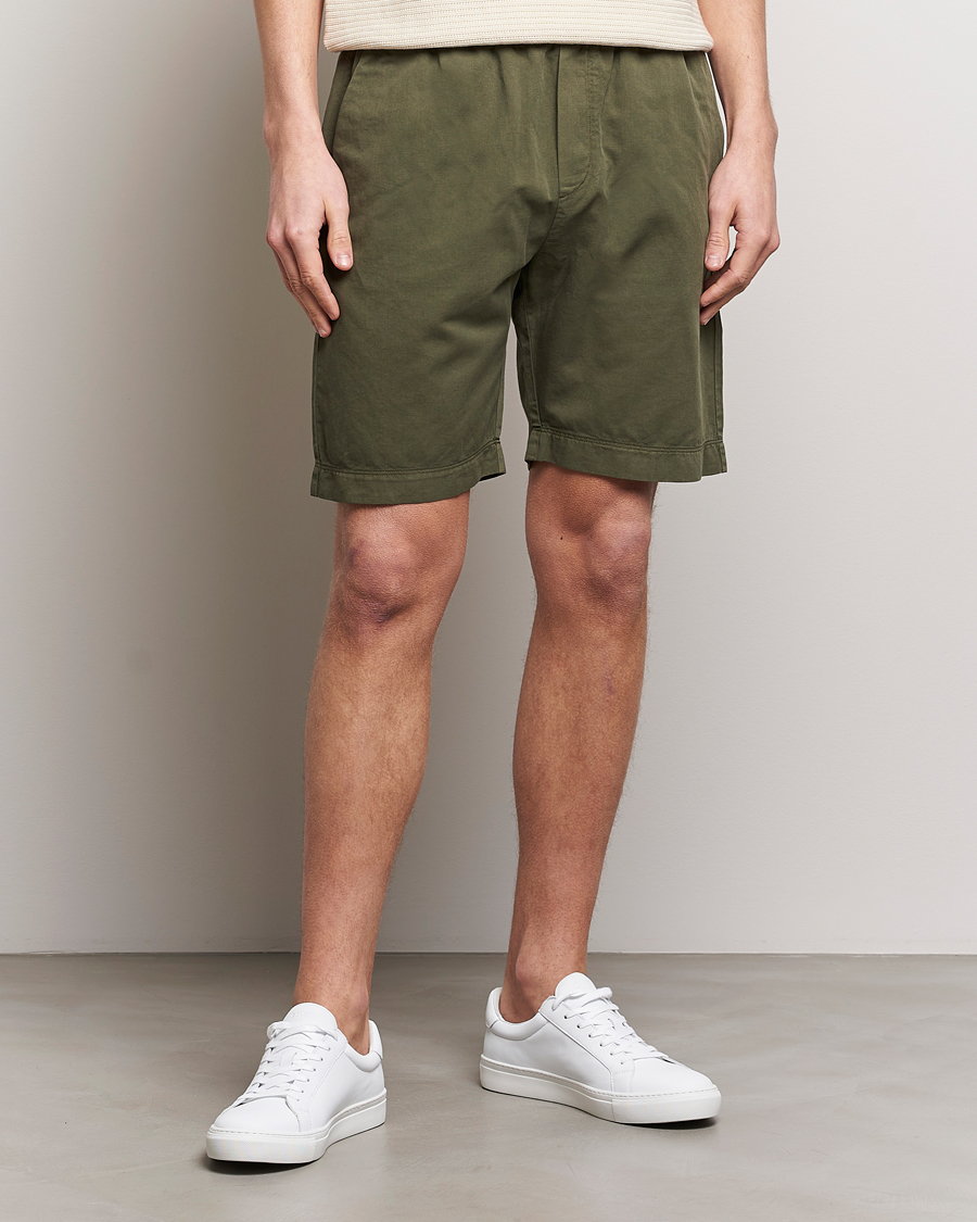 Herre | Afdelinger | Sunspel | Cotton/Linen Drawstring Shorts Khaki