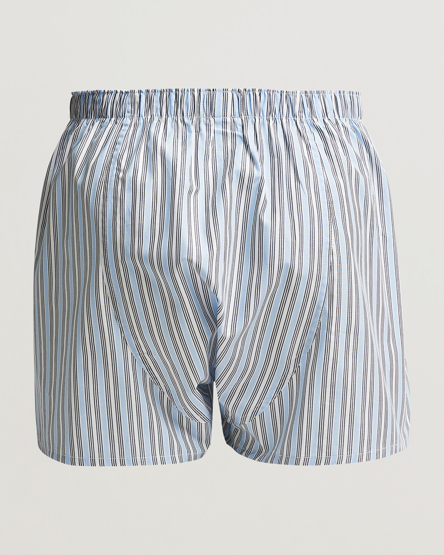 Herre | Sunspel | Sunspel | Woven Cotton Boxers Blue Mix Stripe