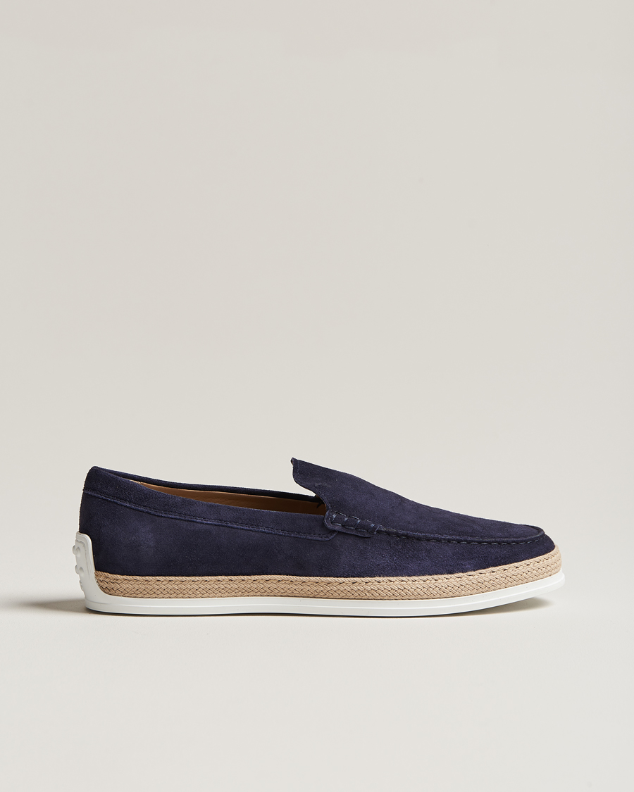 Herre | Tod's Raffia Loafer Navy Suede | Tod's | Raffia Loafer Navy Suede