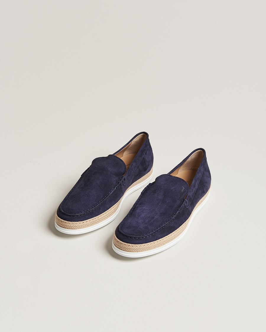 Herre | Tod's Raffia Loafer Navy Suede | Tod's | Raffia Loafer Navy Suede