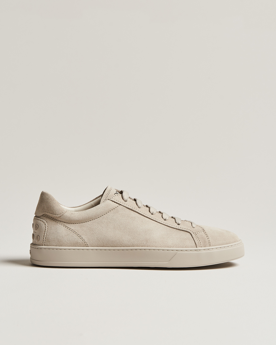 Herre | Tod's Cassetta Lacciata Sneaker Light Grey Suede | Tod's | Cassetta Lacciata Sneaker Light Grey Suede