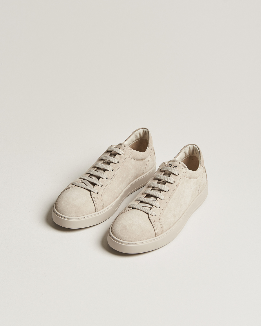 Herre | Tod's Cassetta Lacciata Sneaker Light Grey Suede | Tod's | Cassetta Lacciata Sneaker Light Grey Suede