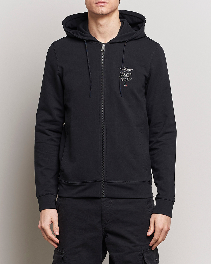 Herre |  | Aeronautica Militare | Full Zip Hoodie Black