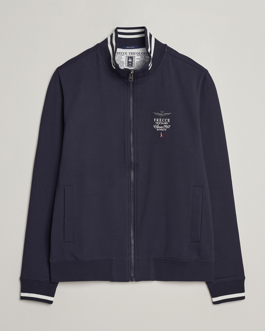 Herre |  | Aeronautica Militare | Full Zip Sweater Navy