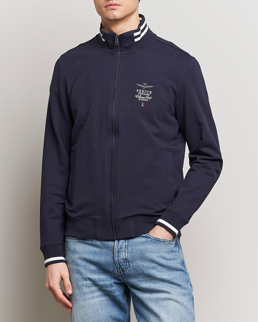 Herre | Trøjer | Aeronautica Militare | Full Zip Sweater Navy