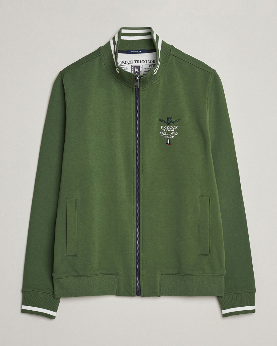 Herre | Trøjer | Aeronautica Militare | Full Zip Sweater Seaweed Green