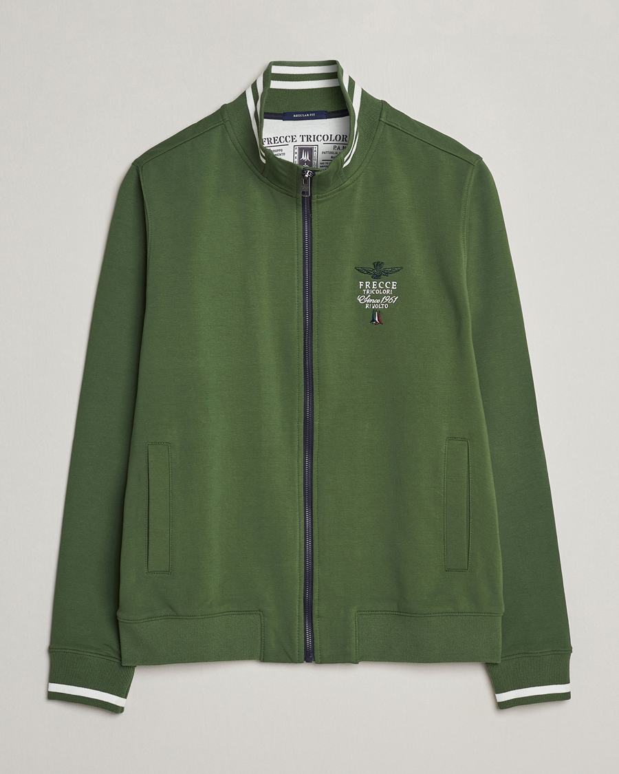 Herre |  | Aeronautica Militare | Full Zip Sweater Seaweed Green