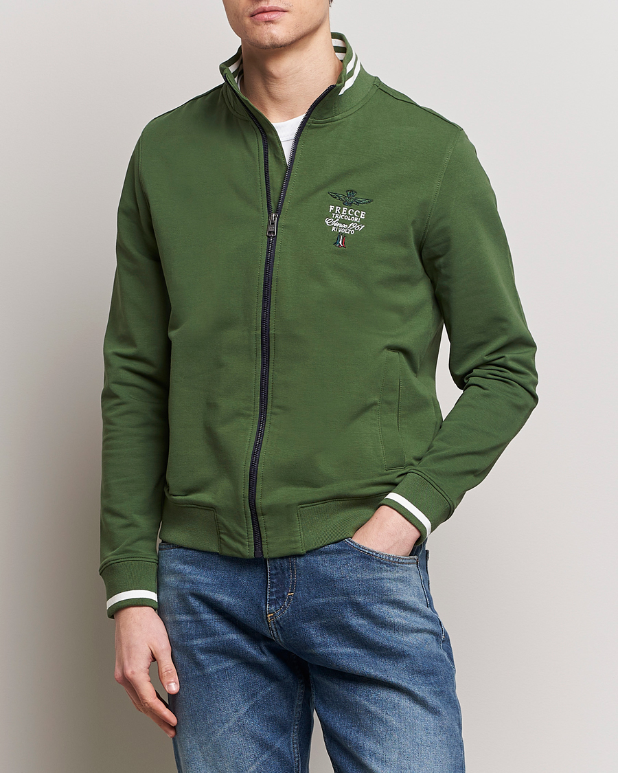 Herre | 30% udsalg | Aeronautica Militare | Full Zip Sweater Seaweed Green