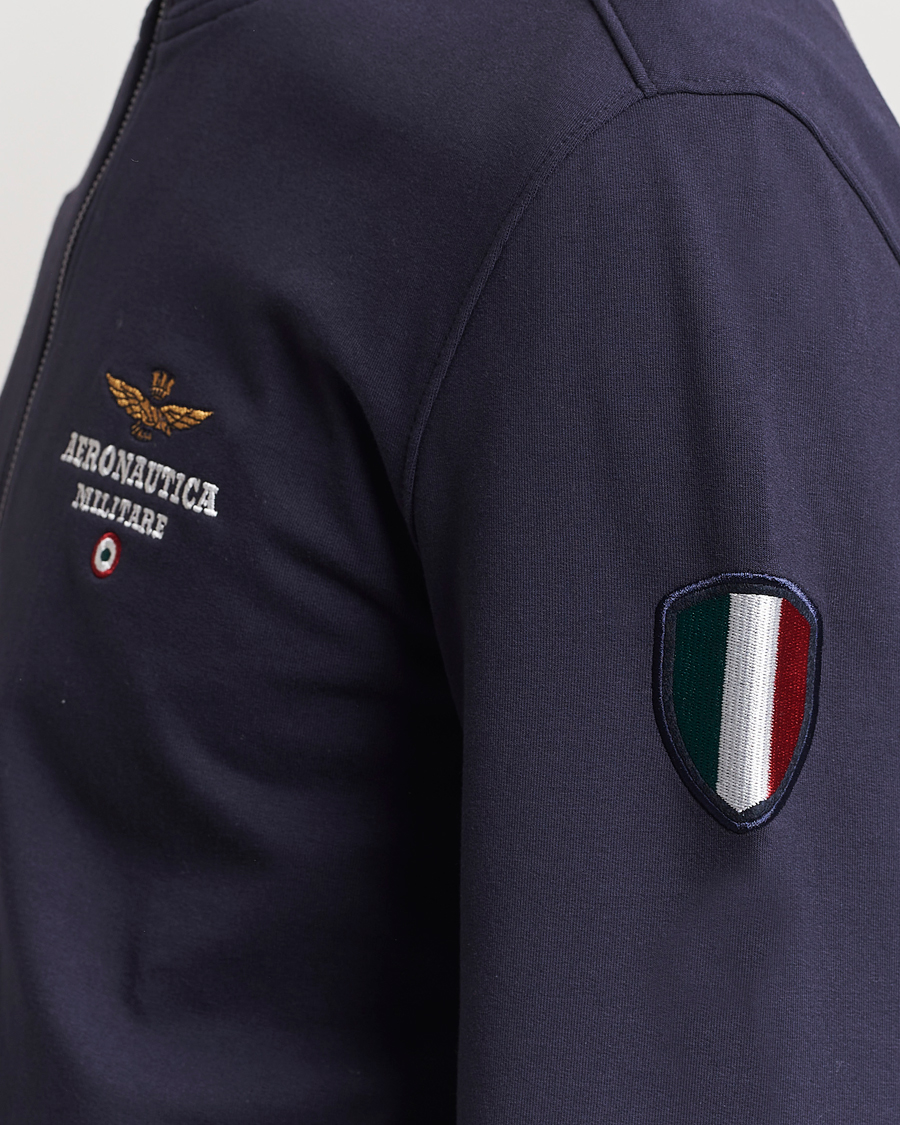 Herre | Trøjer | Aeronautica Militare | Full Zip Tricolori Sweater Navy