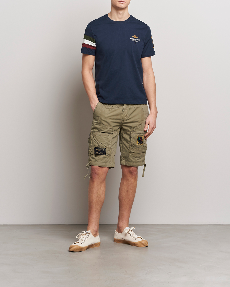 Herre | T-Shirts | Aeronautica Militare | Tricolori Crew Neck T-Shirt Navy