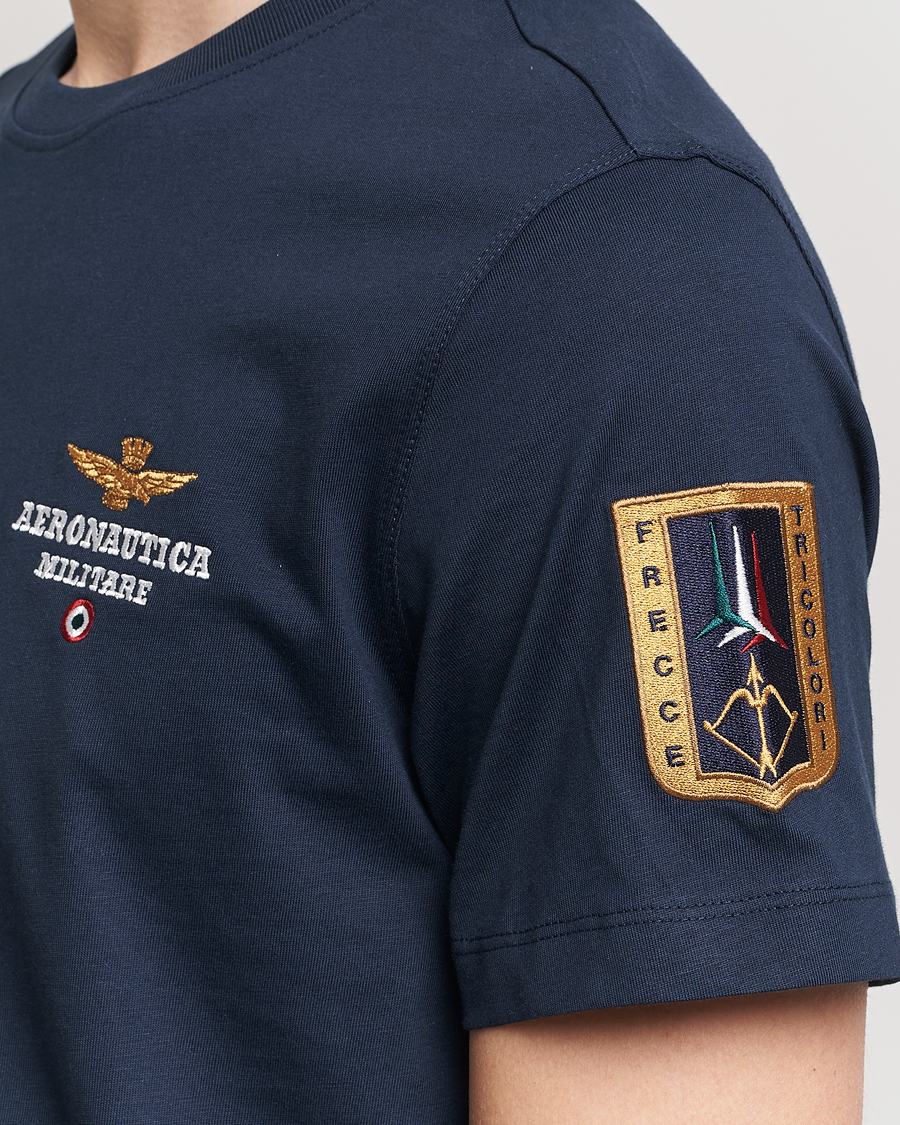 Herre | T-Shirts | Aeronautica Militare | Tricolori Crew Neck T-Shirt Navy