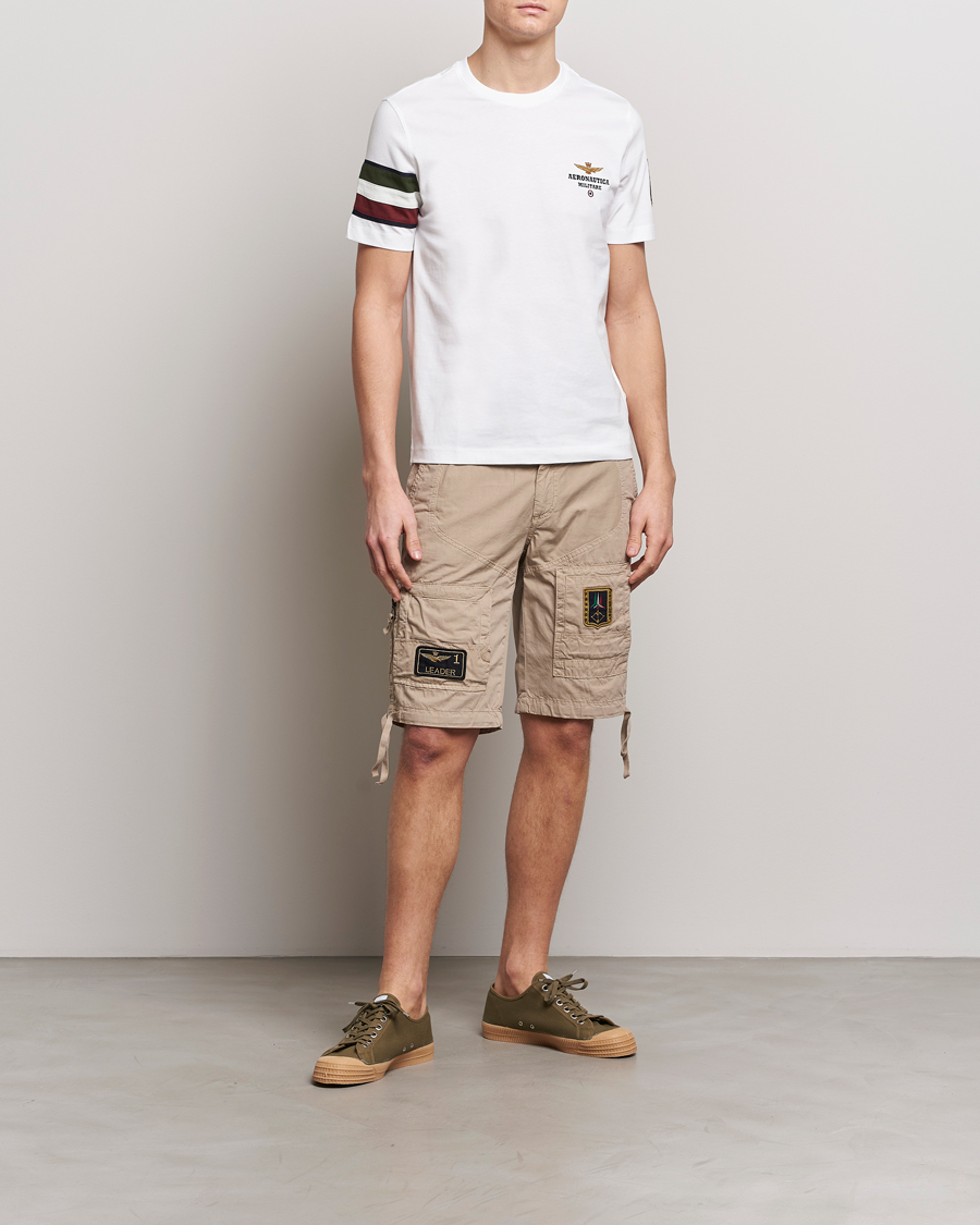 Herre | T-Shirts | Aeronautica Militare | Tricolori Crew Neck T-Shirt Off White