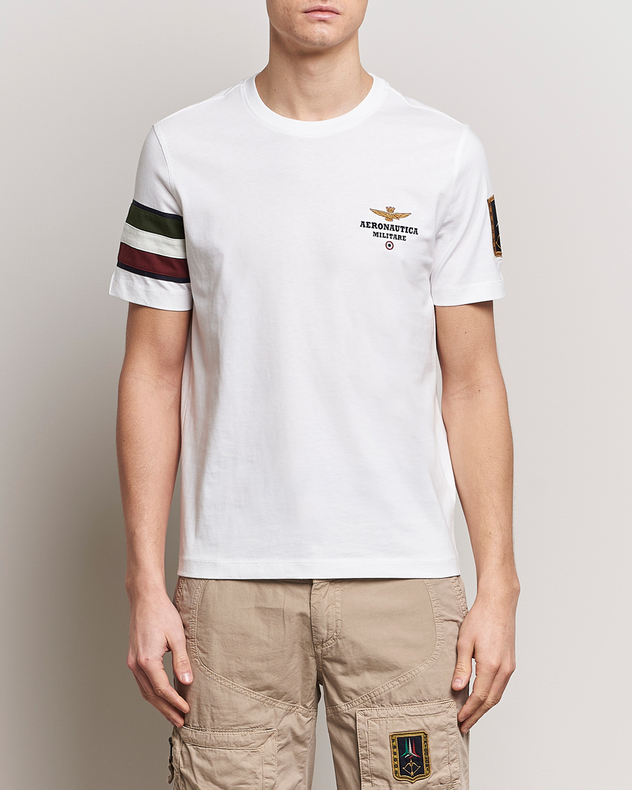 Herre | 30% udsalg | Aeronautica Militare | Tricolori Crew Neck T-Shirt Off White