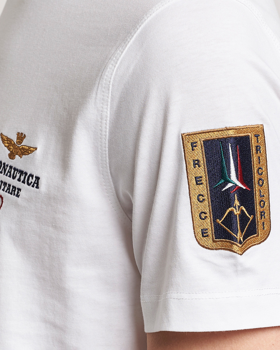 Herre | T-Shirts | Aeronautica Militare | Tricolori Crew Neck T-Shirt Off White