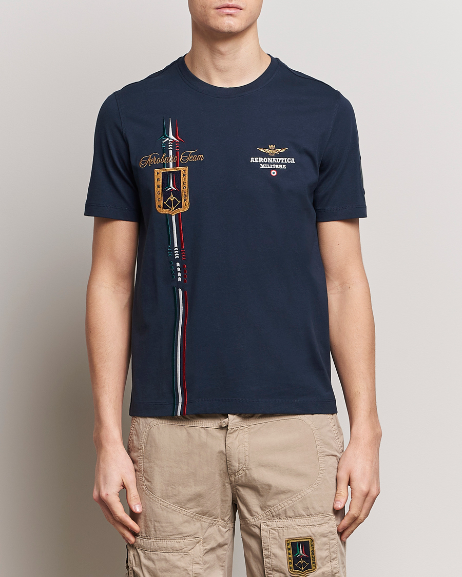 Herre | 30% udsalg | Aeronautica Militare | Tricolori Crew Neck T-Shirt Navy
