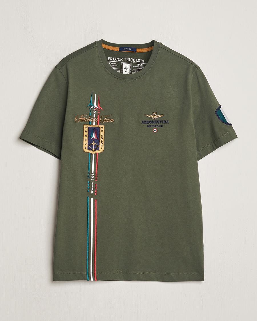 Herre | T-Shirts | Aeronautica Militare | Tricolori Crew Neck T-Shirt Verde Green