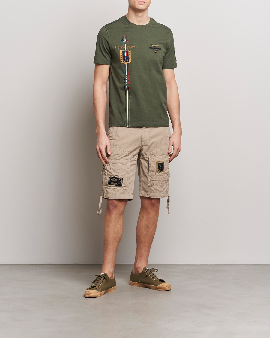 Herre | T-Shirts | Aeronautica Militare | Tricolori Crew Neck T-Shirt Verde Green