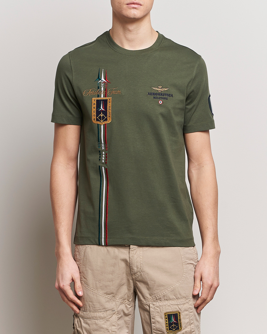 Herre | Udsalg tøj | Aeronautica Militare | Tricolori Crew Neck T-Shirt Verde Green