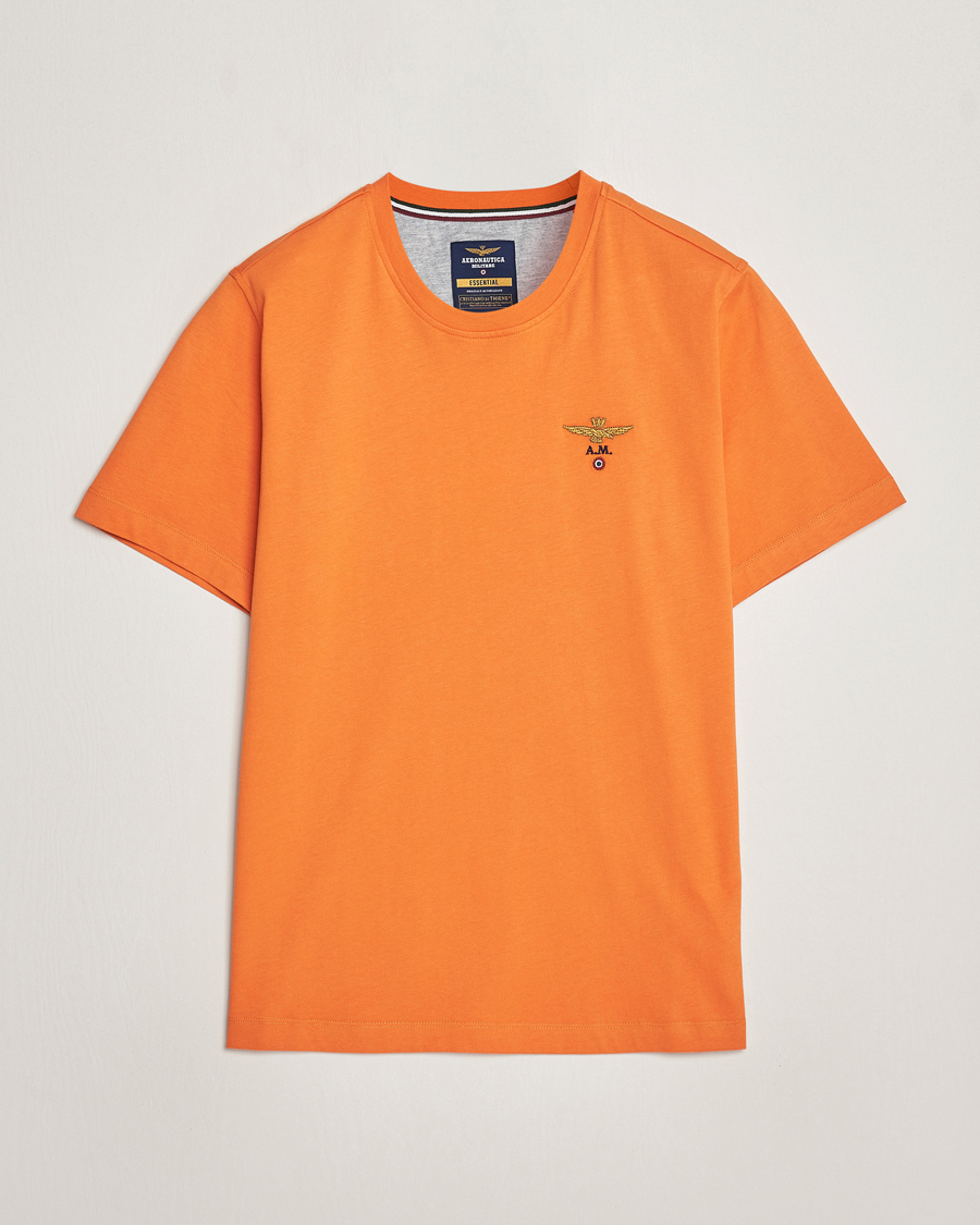 Herre | T-Shirts | Aeronautica Militare | TS1580 Crew Neck T-Shirt Carrot Orange