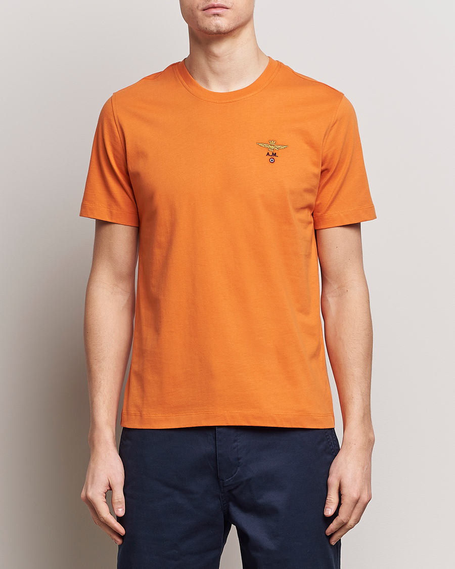 Herre |  | Aeronautica Militare | TS1580 Crew Neck T-Shirt Carrot Orange
