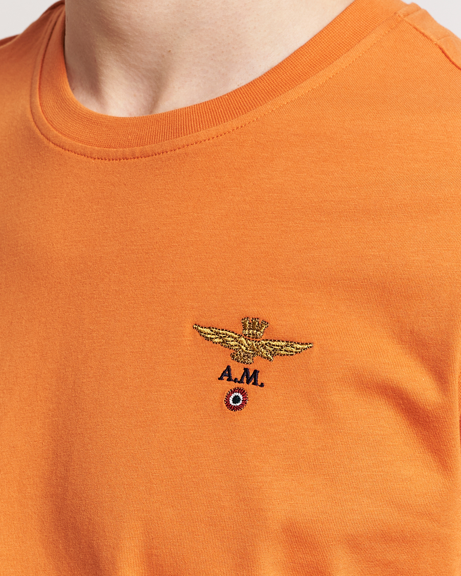 Herre | T-Shirts | Aeronautica Militare | TS1580 Crew Neck T-Shirt Carrot Orange