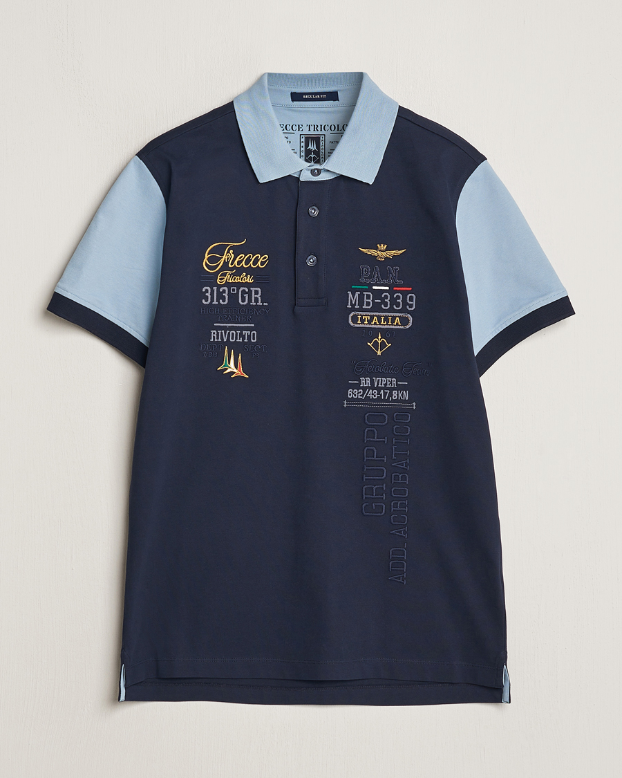 Herre | Polotrøjer | Aeronautica Militare | Heritage Polo Navy/Glacier Blue