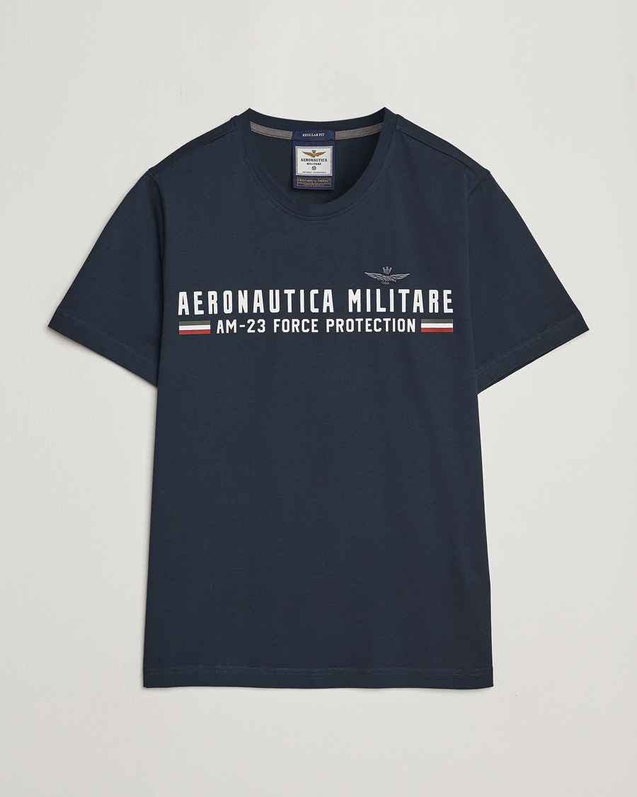 Herre |  | Aeronautica Militare | Logo Crew Neck T-Shirt Navy