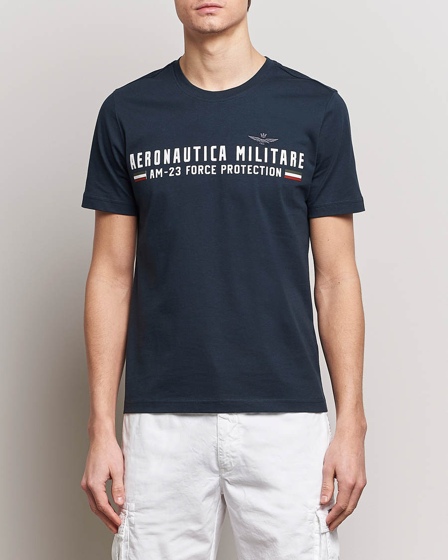 Herre | Kortærmede t-shirts | Aeronautica Militare | Logo Crew Neck T-Shirt Navy