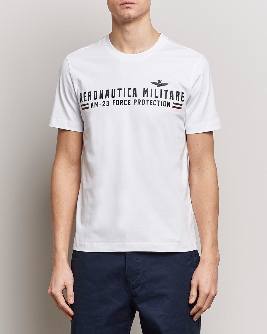 Herre | Udsalg tøj | Aeronautica Militare | Logo Crew Neck T-Shirt Off White