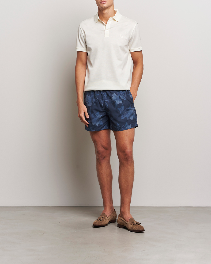 Herre | Badebukser | Ralph Lauren Purple Label | Amalfi Swim Shorts Navy Hibiscus