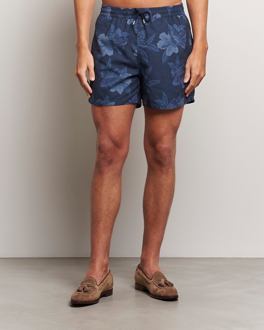 Herre | Badebukser | Ralph Lauren Purple Label | Amalfi Swim Shorts Navy Hibiscus