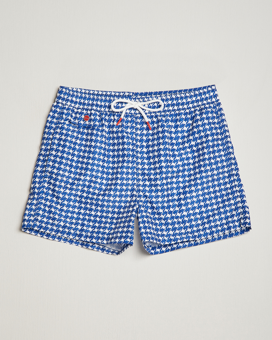 Herre | Badebukser | Kiton | Printed Nylon Swim Shorts Navy
