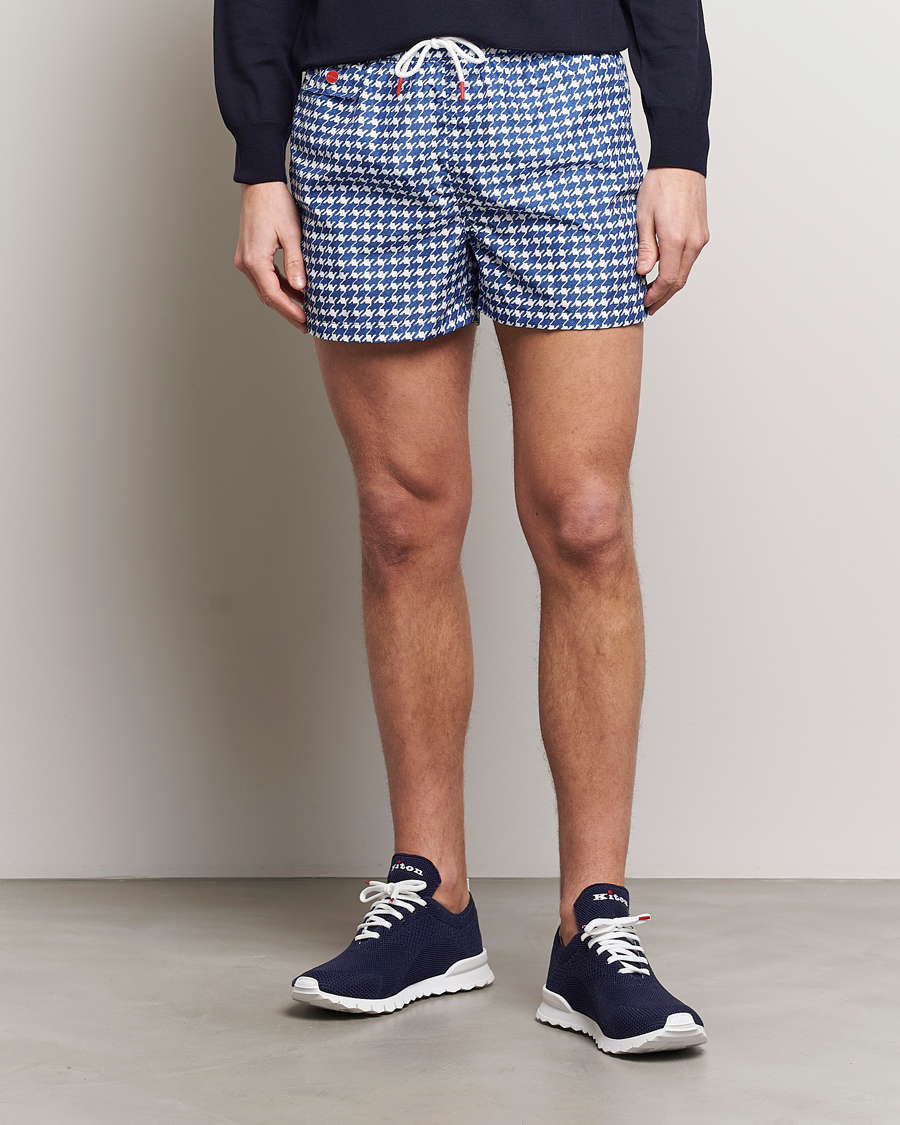 Herr |  | Kiton | Printed Nylon Swim Shorts Navy